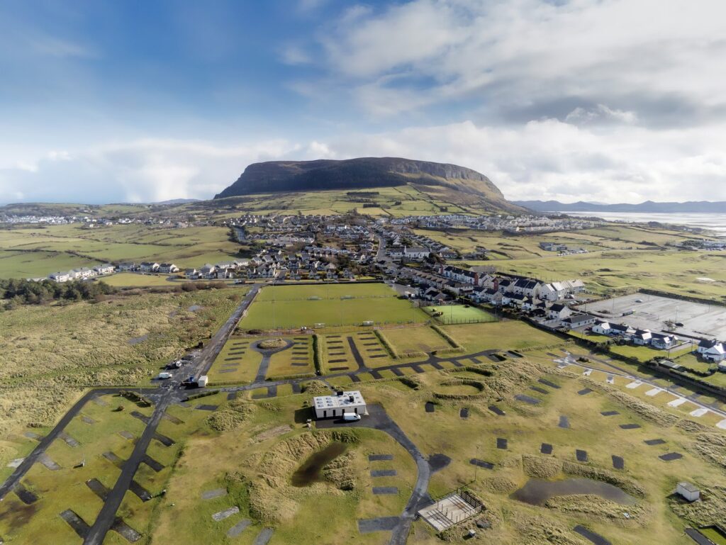 Strandhill and Knocknarea from the air, County Sligo