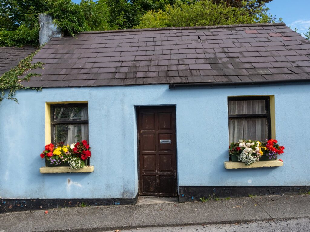 A painted cottage in Cong, County Mayo