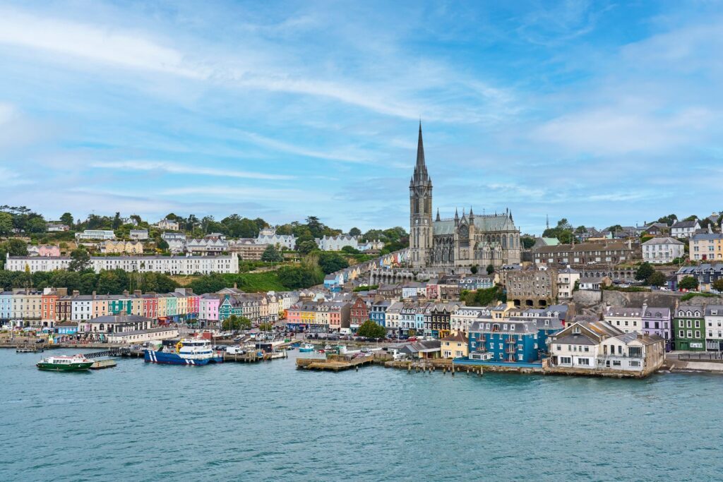 The Cobh waterfront across Cork Harbour