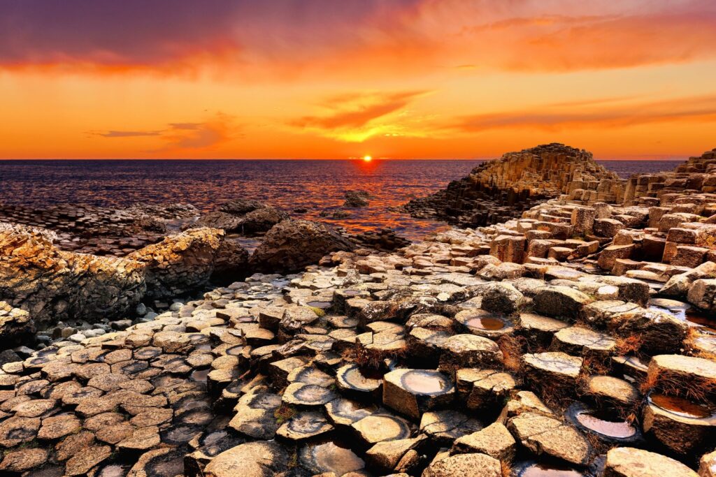 The Giant's Causeway at sunset, County Antrim