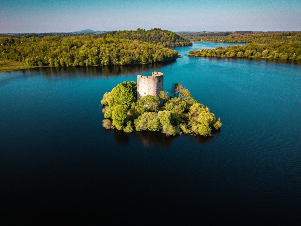 Lough Oughter in the lake country of County Cavan
