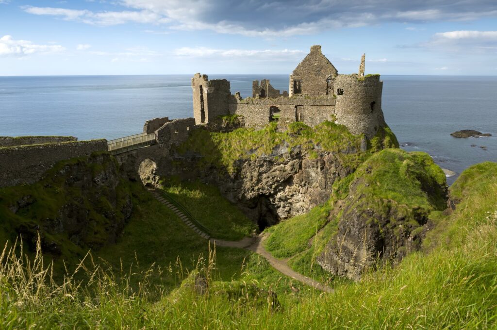 Dunluce Castle on the Causeway Coast, County Antrim