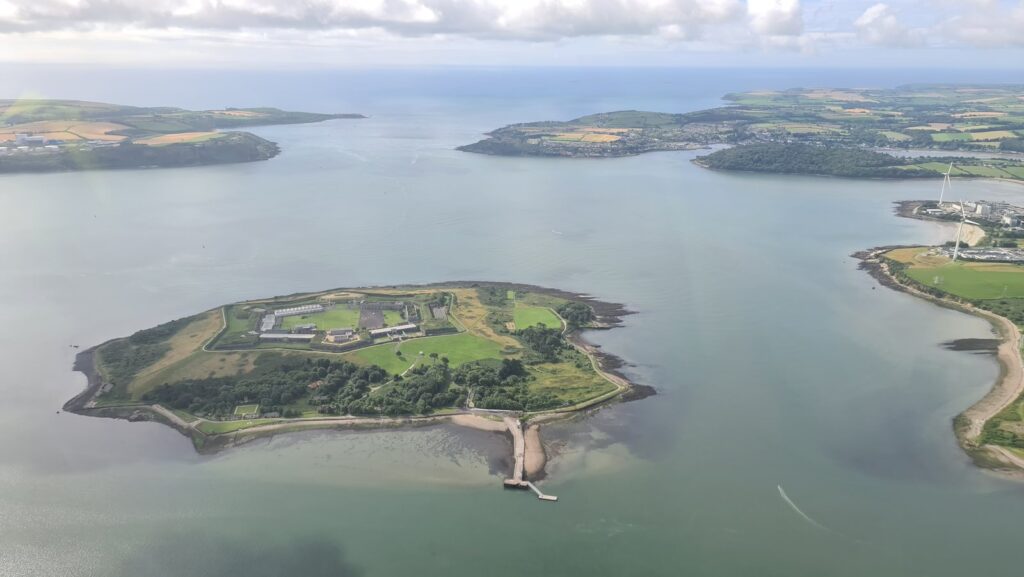 Spike Island in Cork Harbour from the air