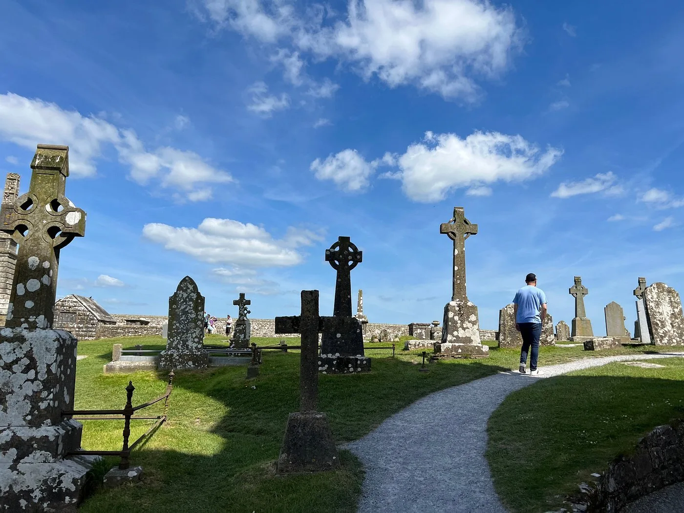 The Rock of Cashel rising from the flat Tipperary plain, Ireland, with medieval cathedral ruins on top