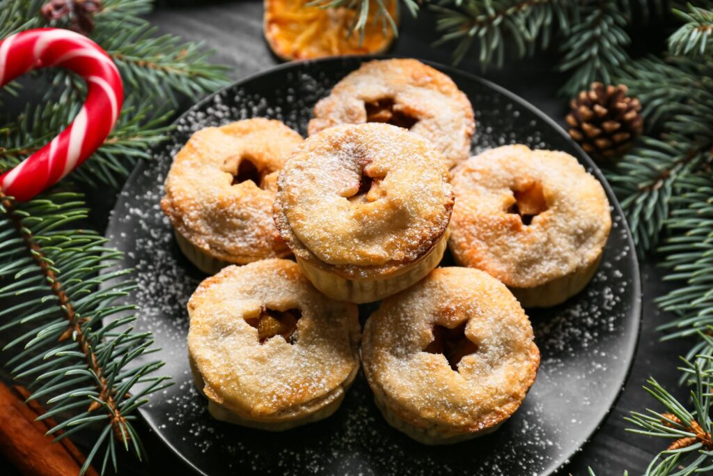 Mince pies with star-shaped lids