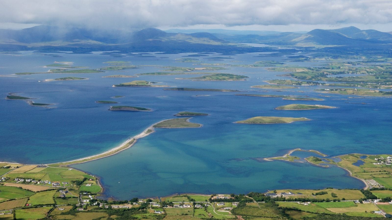 Dramatic landscape of Clew Bay and the islands of County Mayo, Ireland at dawn