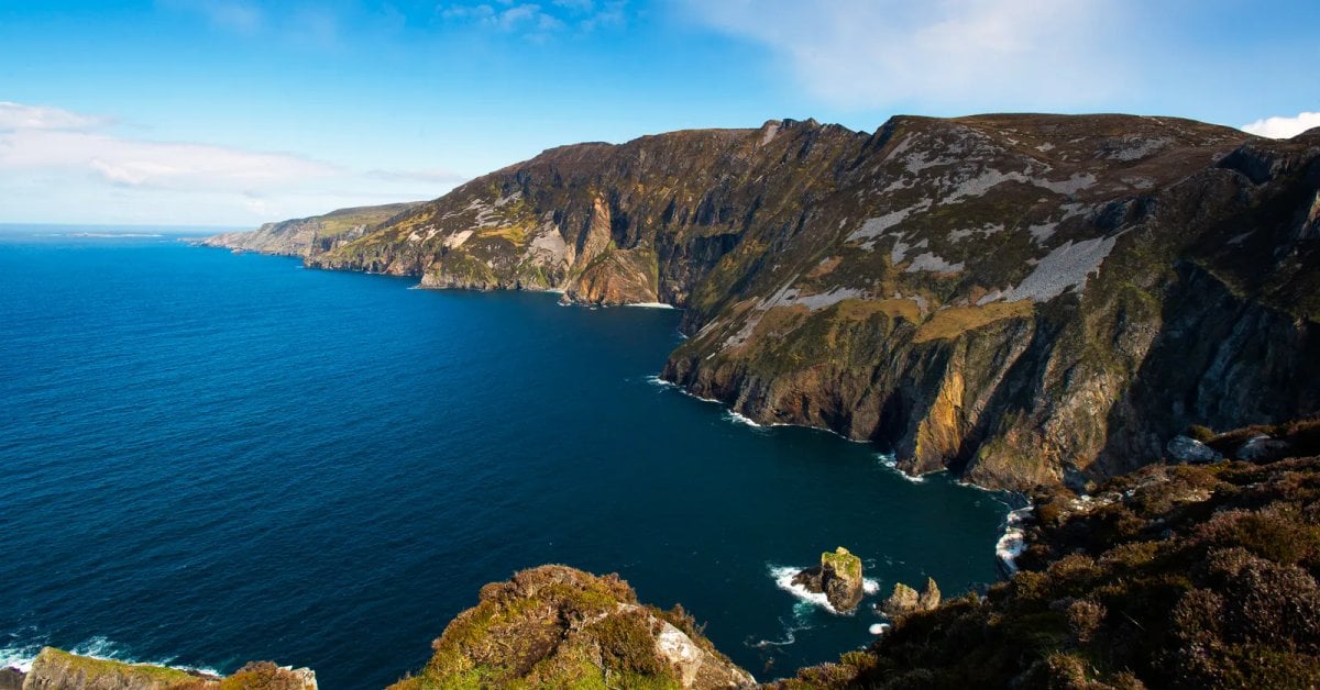 The dramatic Slieve League cliffs in County Donegal, heartland of sean-n&oacute;s singing in Ireland