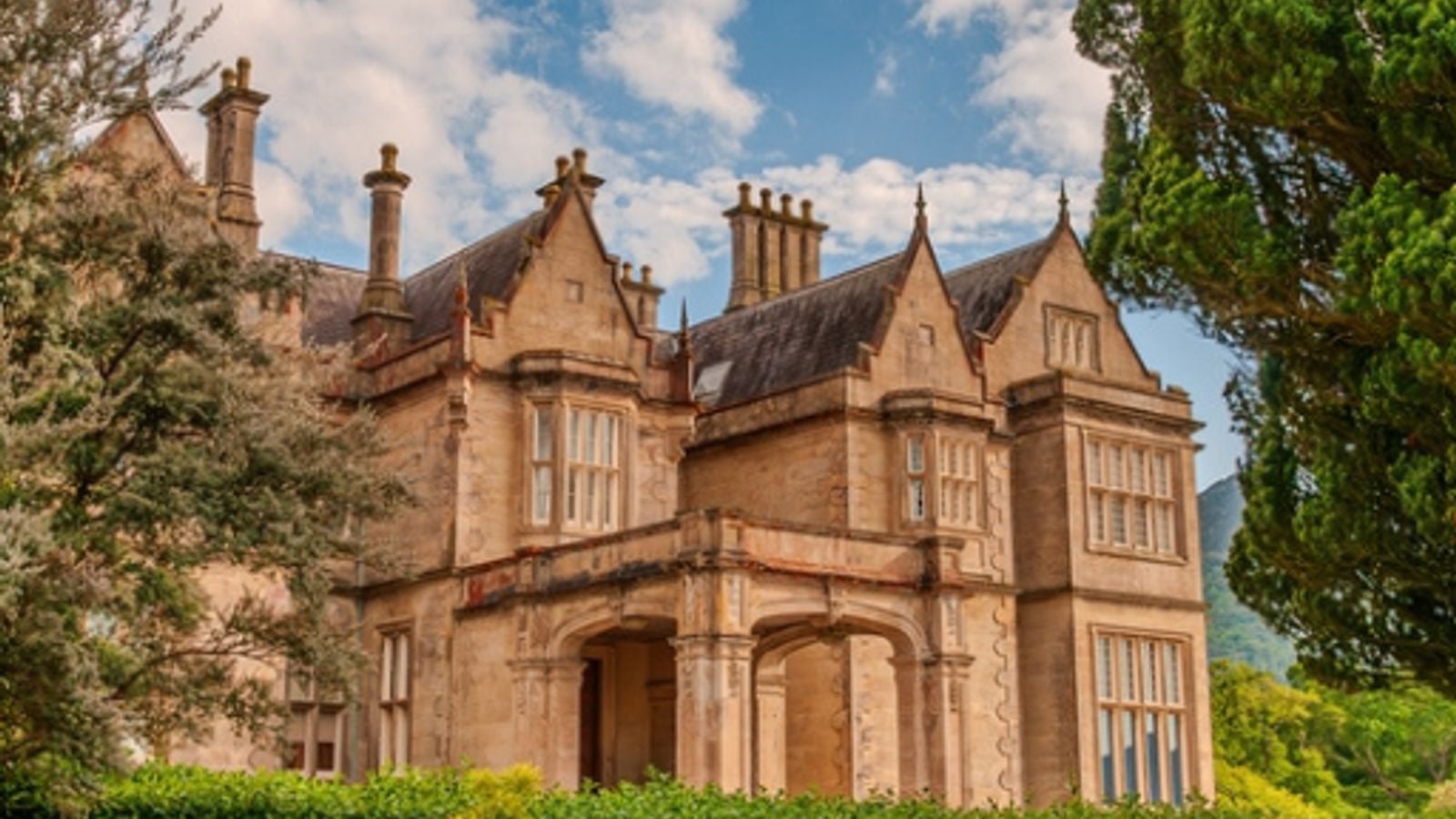 Muckross House, a grand Victorian mansion in Killarney National Park, representing Ireland's historic Big House tradition