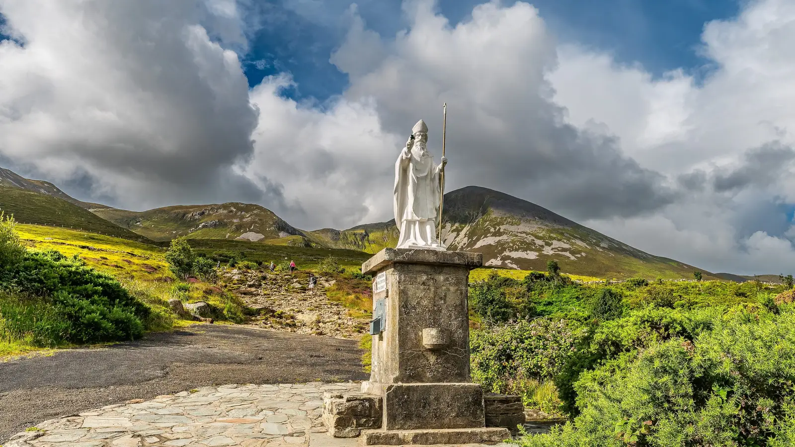 Croagh Patrick mountain rising over Clew Bay at dawn, County Mayo, Ireland &mdash; the sacred mountain where St Patrick fasted for 40 days