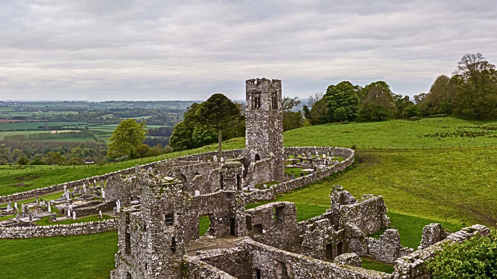The ancient ruins atop the Hill of Slane, County Meath, Ireland
