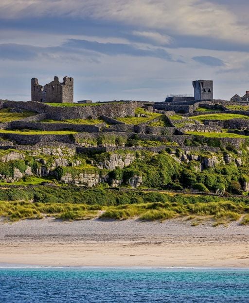 Traditional stone cottages and village on Inis O&iacute;rr in the Aran Islands, County Galway &ndash; an ancestral heartland for many Irish-American families