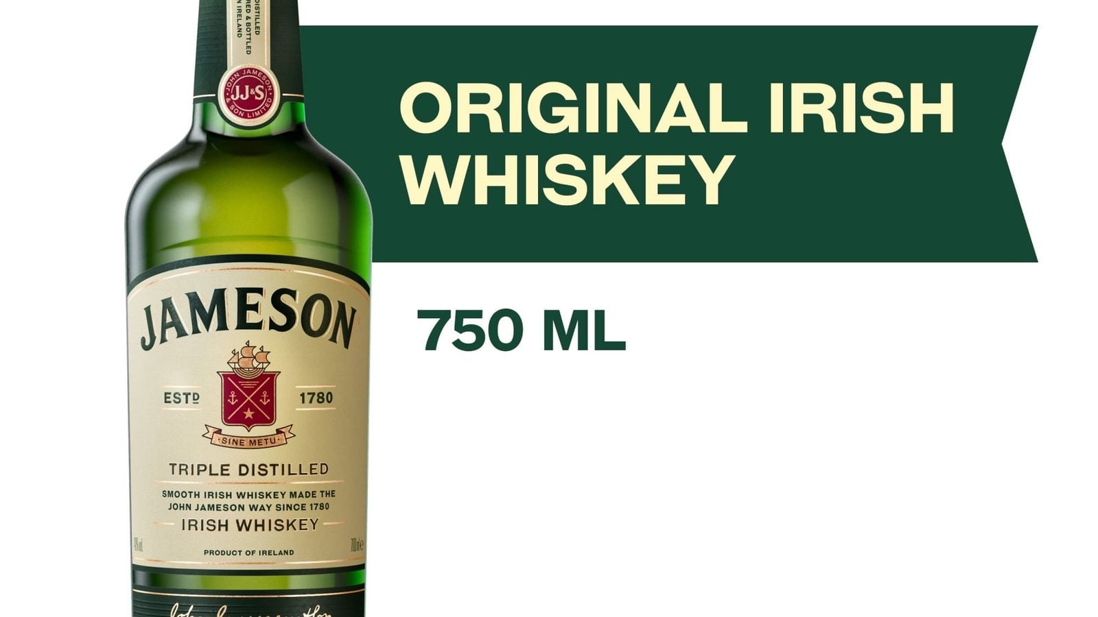 A bottle of Jameson Irish Whiskey, the world-famous distillery at the heart of Ireland's whiskey revival