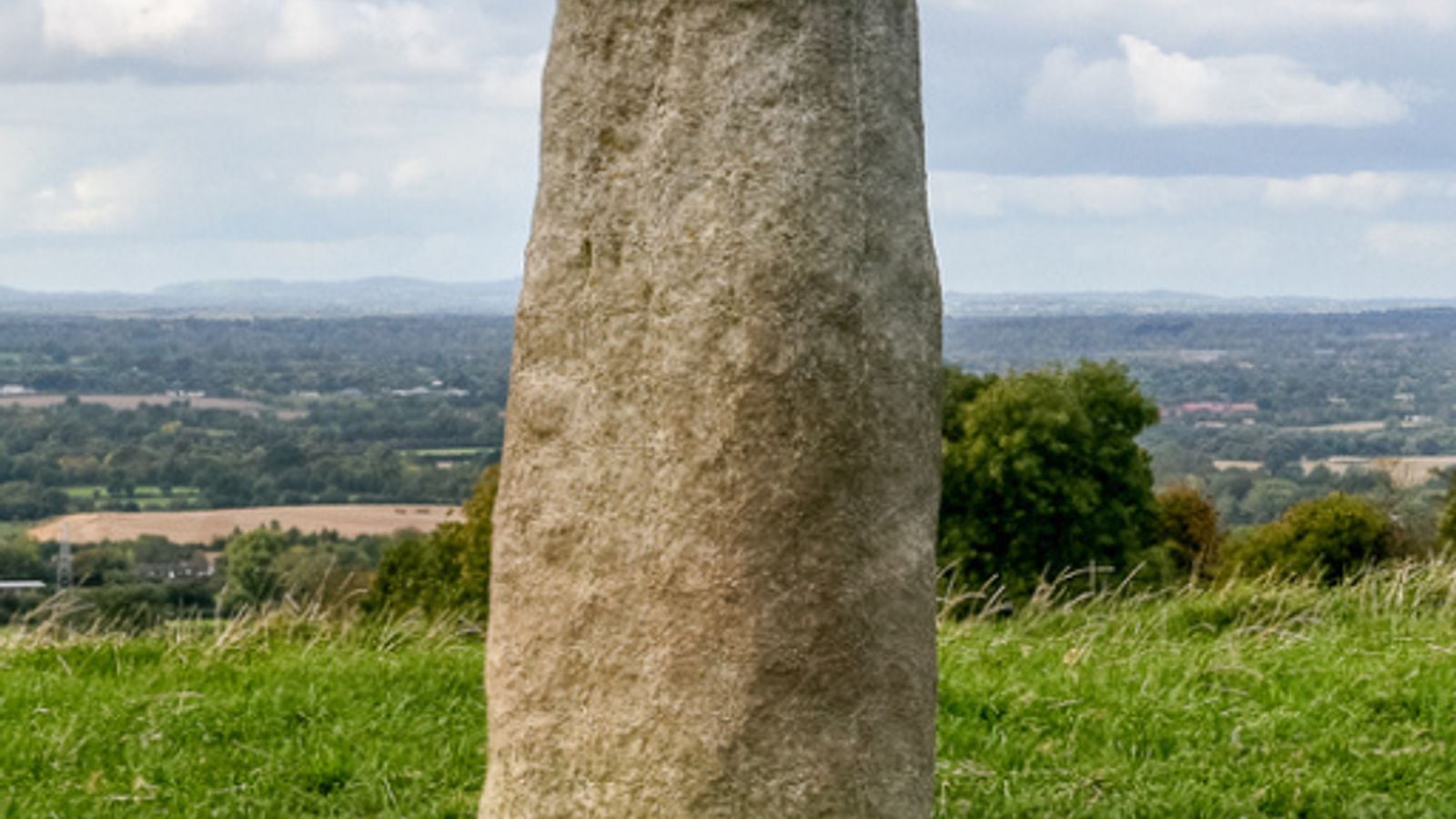 The Lia F&aacute;il standing stone on the Hill of Tara, County Meath, Ireland, where High Kings were crowned