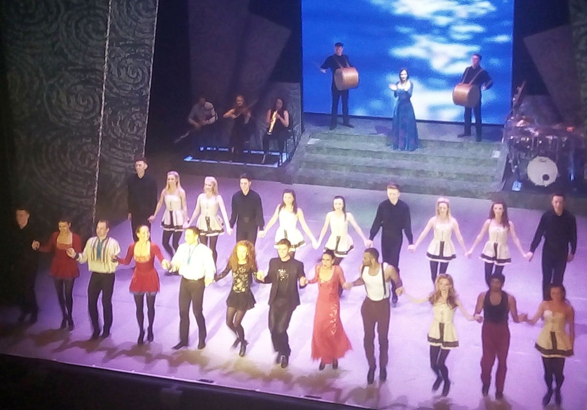 Riverdance cast performing on stage at the Gaiety Theatre, Dublin, 2019
