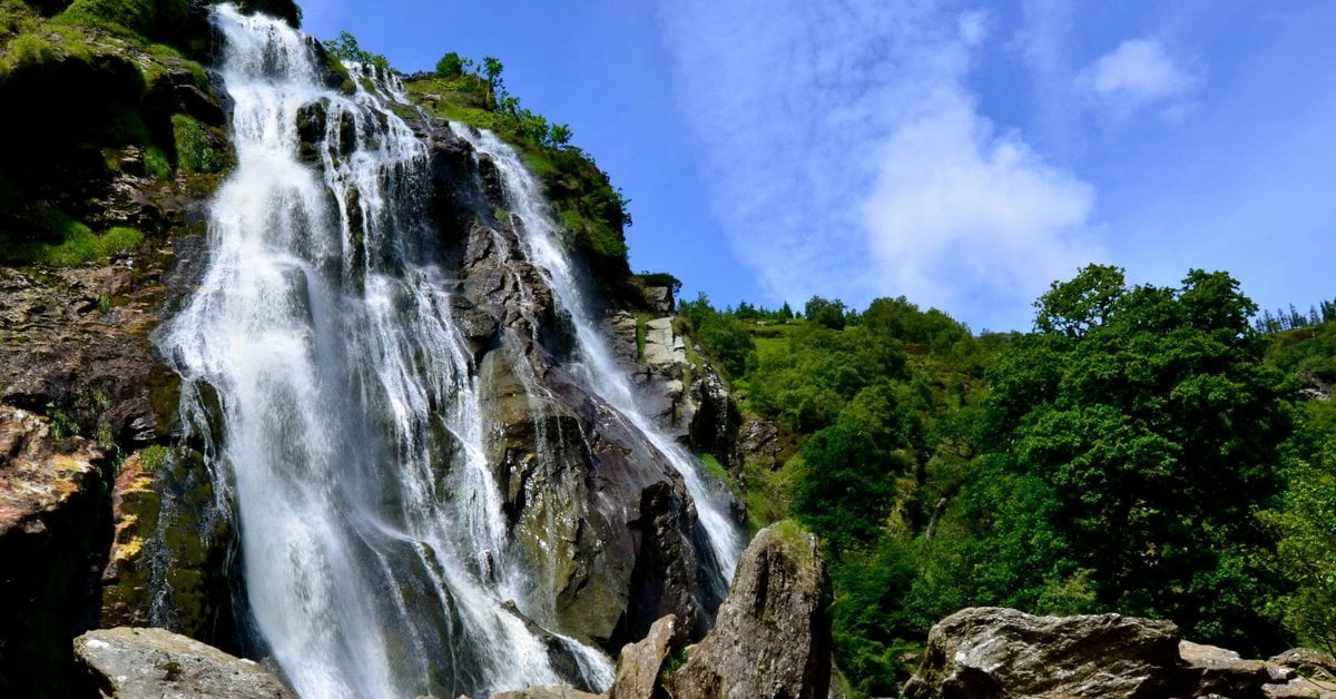 Powerscourt Waterfall in County Wicklow, one of Ireland's most beautiful waterways