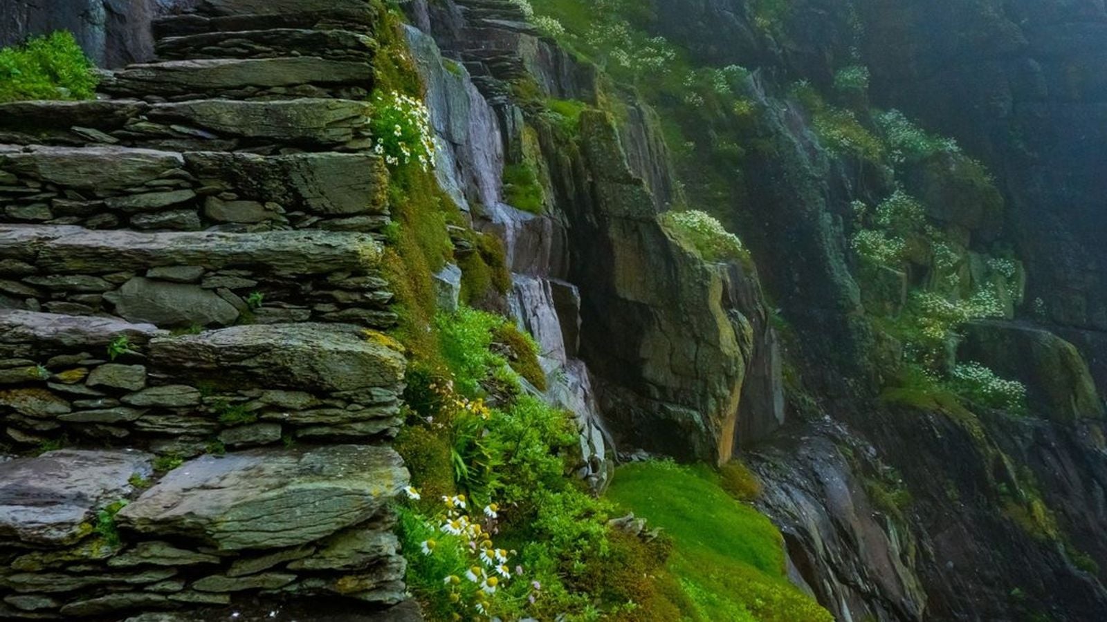 Skellig Michael island rising from the Atlantic Ocean, County Kerry Ireland
