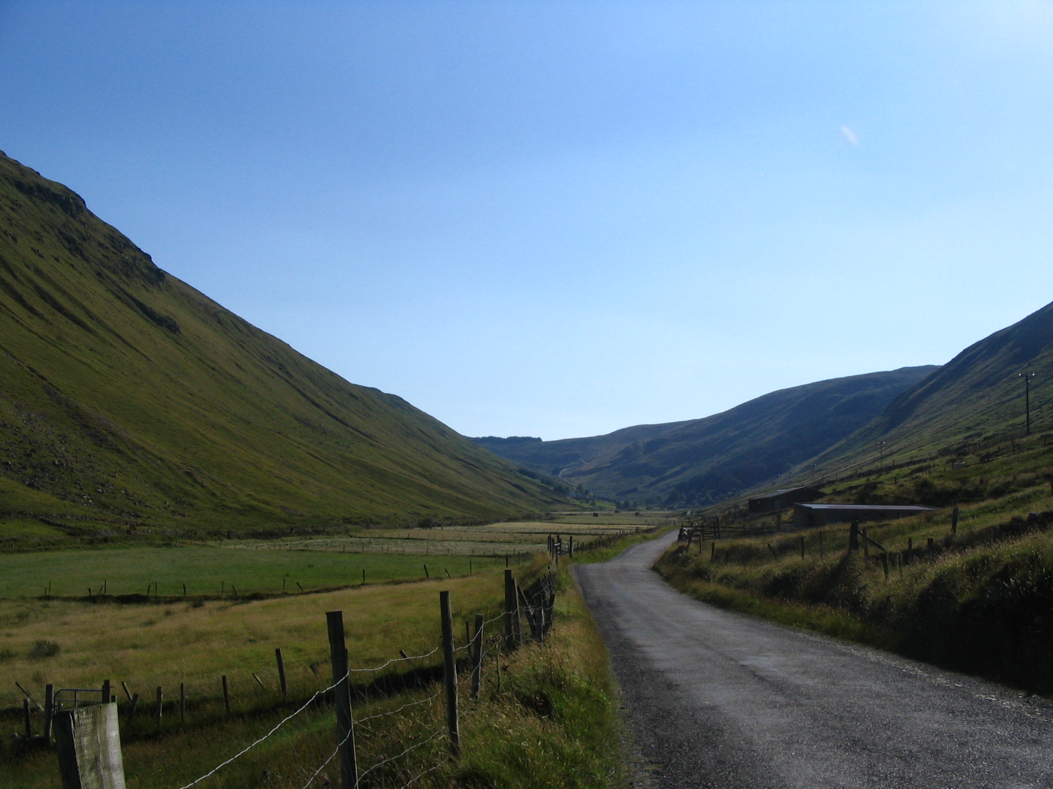 Road descending through Glengesh Pass, a U-shaped glacial valley in County Donegal, Ireland