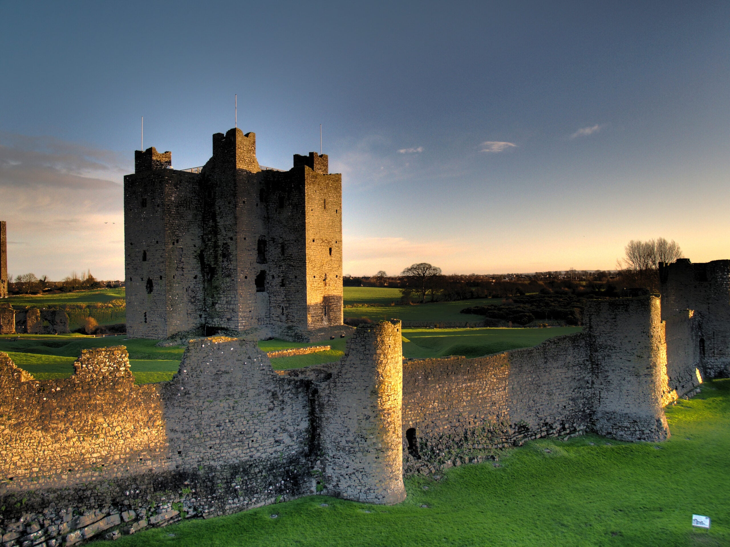 Trim Castle's Anglo-Norman keep on the River Boyne, County Meath, Ireland