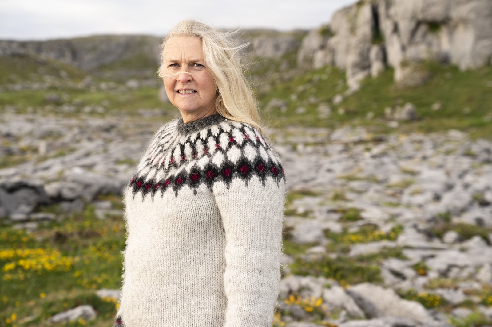 Birgitta Hedin of Burren Smokehouse in the limestone landscape of the Burren, County Clare.