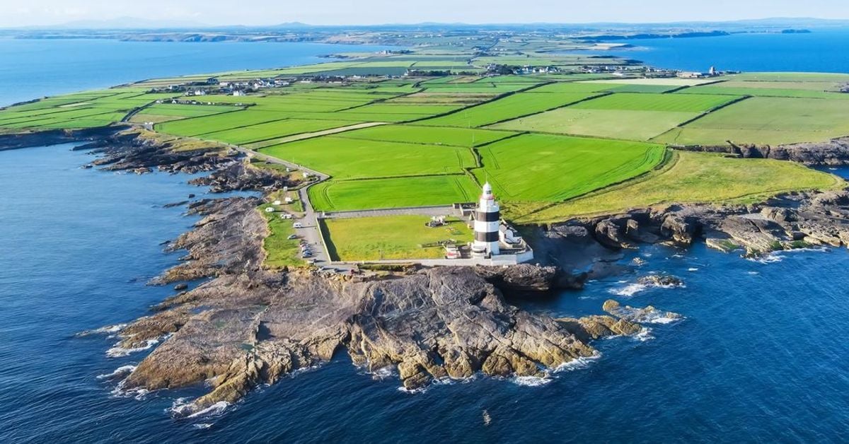Hook Lighthouse aerial view, County Wexford, Ireland