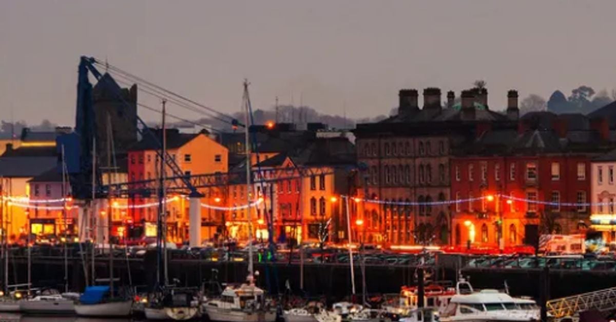 Waterford city harbour at dusk, County Waterford, Ireland