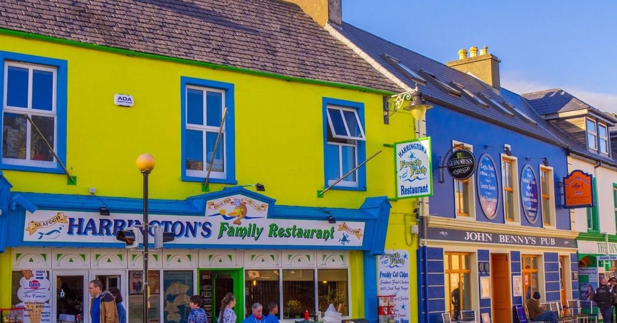 Colourful street scene in Dingle, County Kerry, Ireland