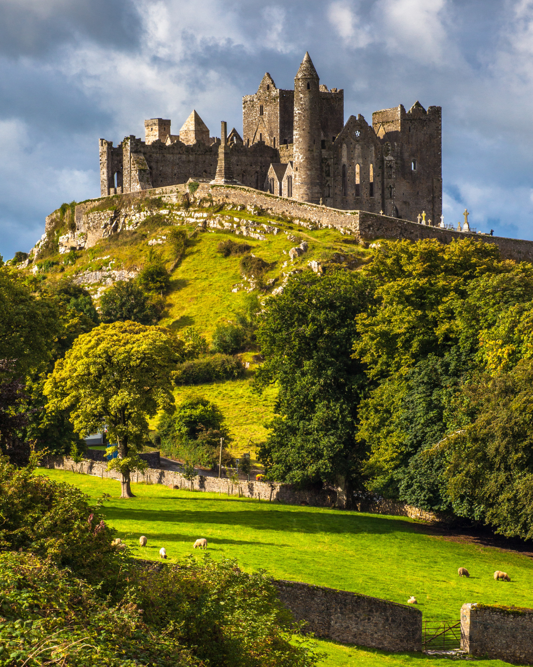 Rock of Cashel medieval ruins on a limestone hill in County Tipperary, Ireland