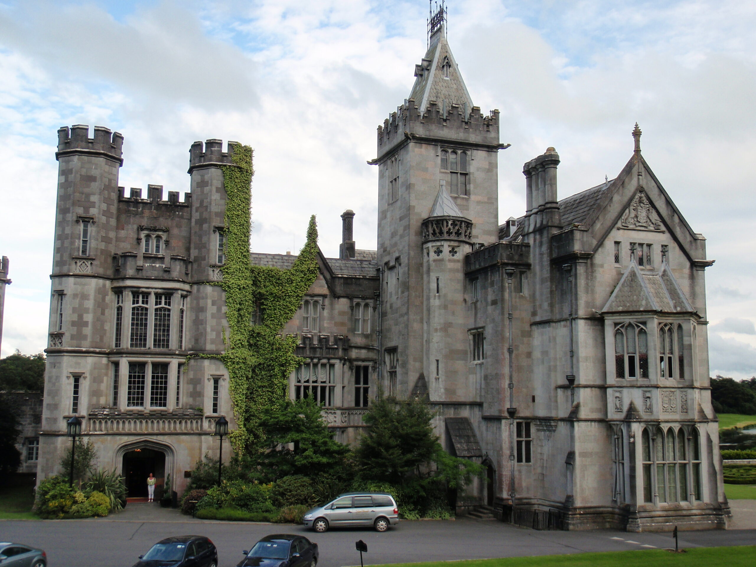 Adare Manor Gothic Revival hotel exterior, County Limerick, Ireland