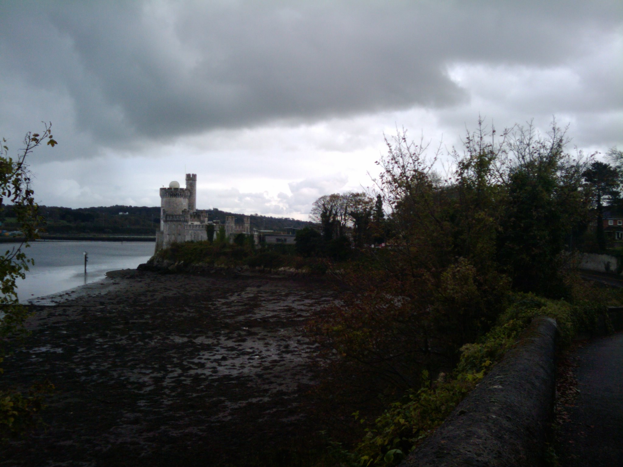 Blackrock Castle on the banks of the River Lee in Cork, Ireland, showing the castellated Gothic Revival towers rebuilt in 1828&ndash;1829