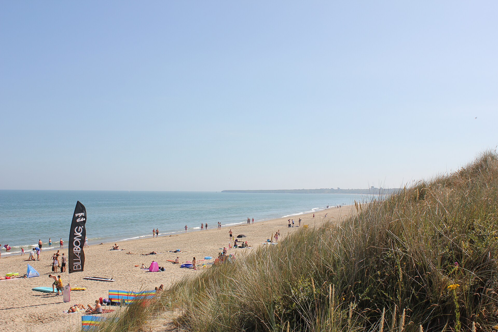 Brittas Bay, County Wicklow, showing the long sandy beach backed by dunes