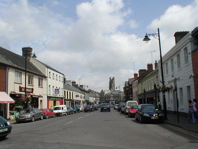 Town centre street in Trim, County Meath, Ireland