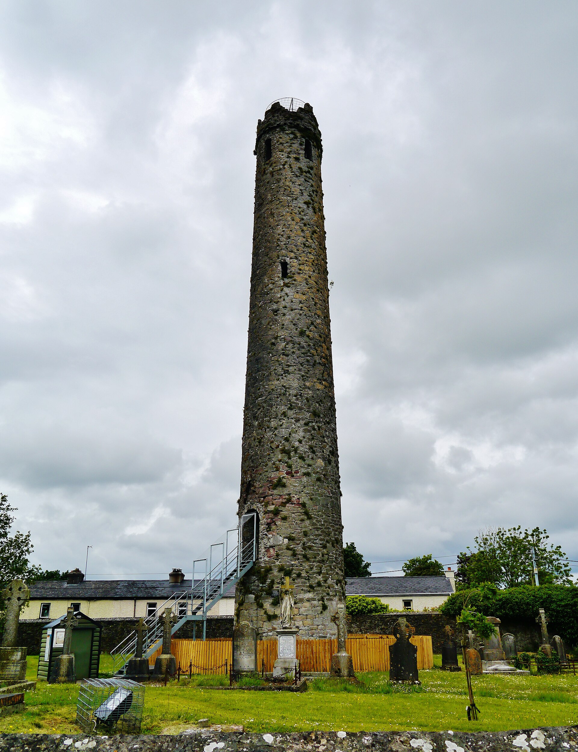 The twelfth-century round tower beside St. Brigid's Cathedral, Kildare, which visitors can climb