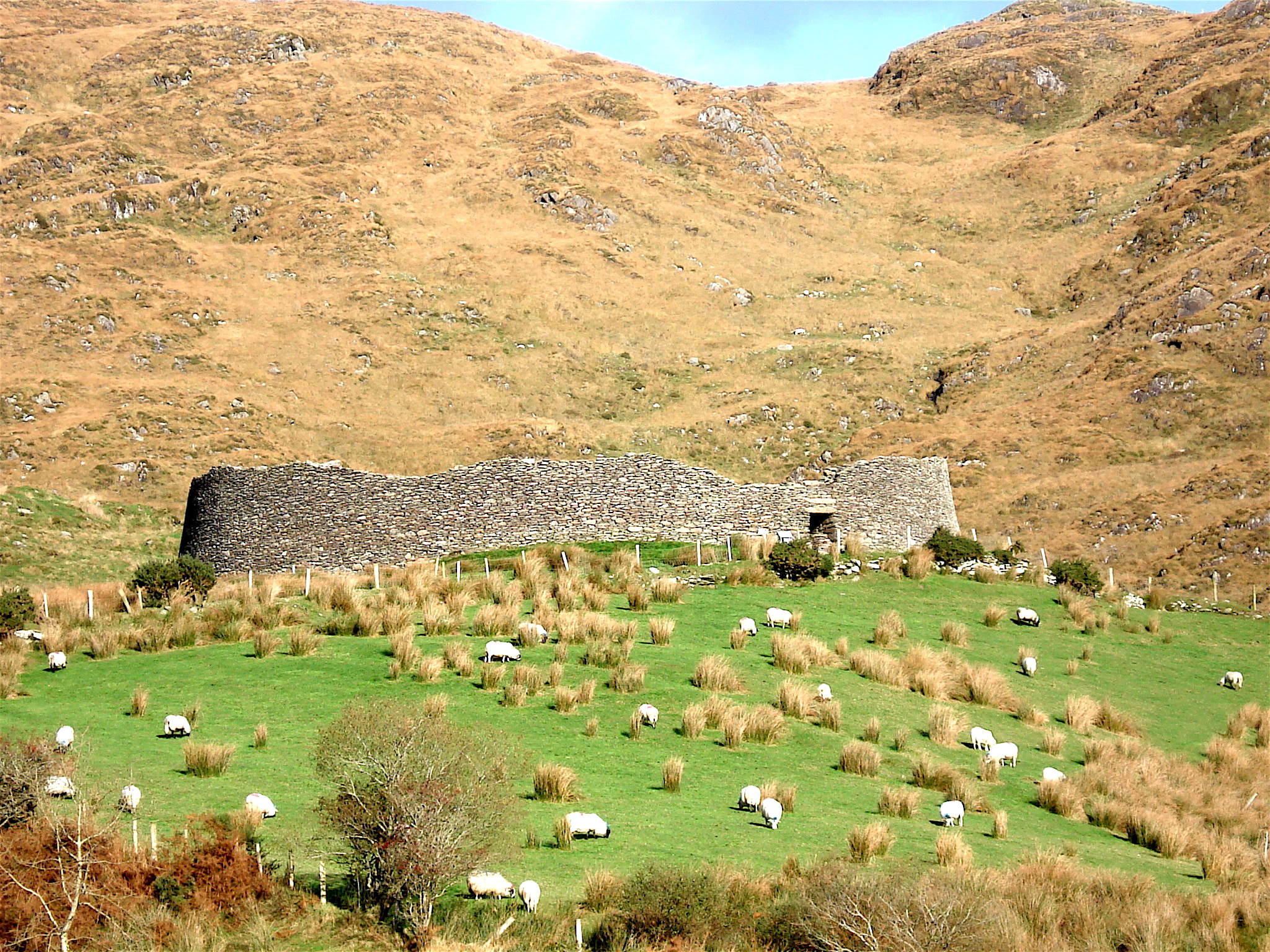 Staigue stone ring fort, a well-preserved Iron Age fairy fort on the Ring of Kerry, Ireland