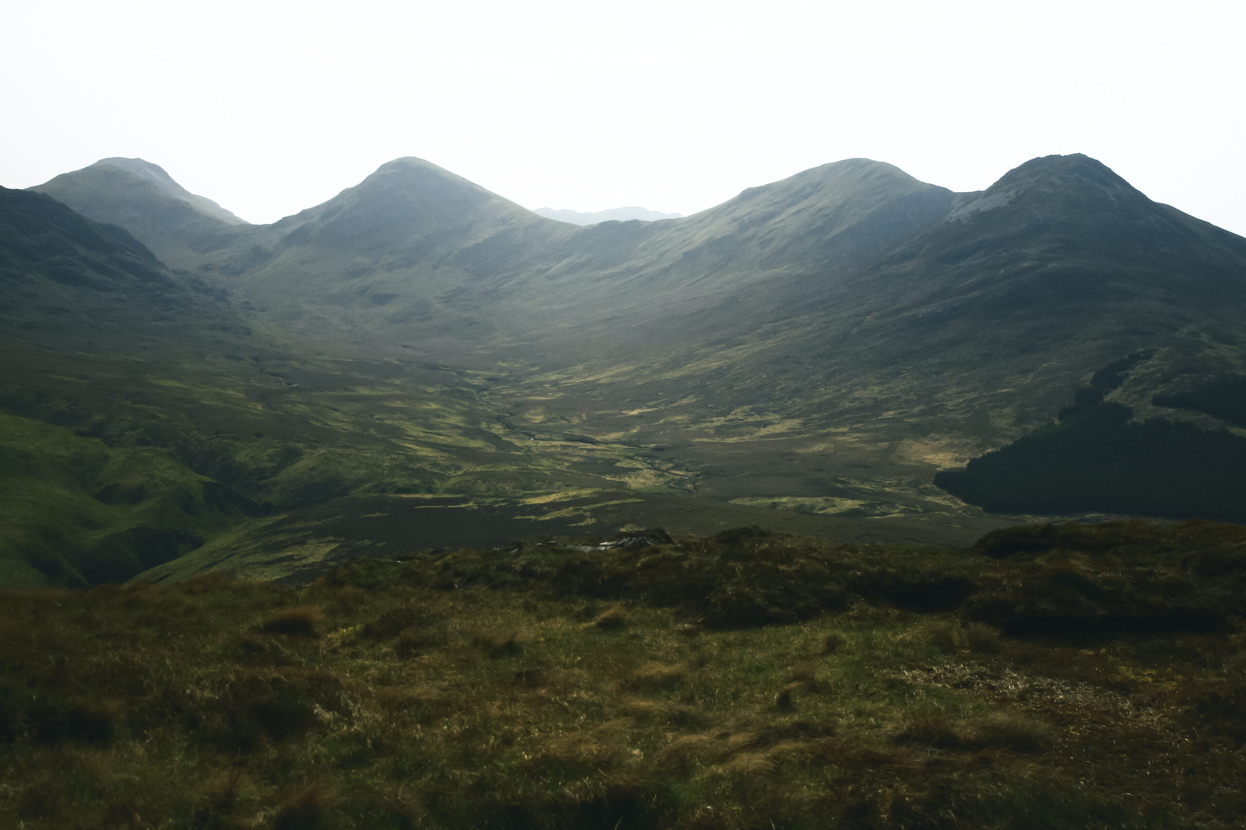 Twelve Bens mountains rising over the bogland of Connemara, County Galway, Ireland