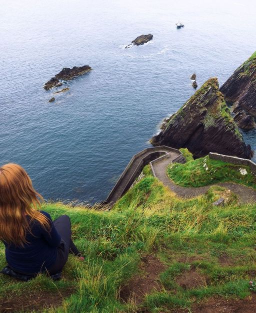 Looking out over the Atlantic Ocean from the cliffs of the Irish west coast