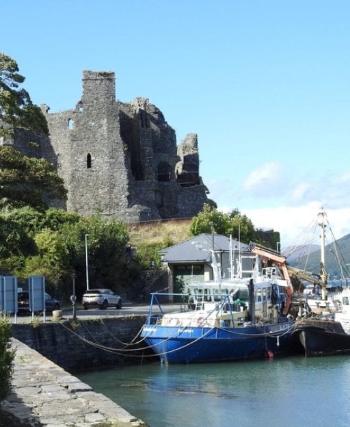 Carlingford Castle and harbour, County Louth, Ireland — a medieval Norman castle on the shores of Carlingford Lough