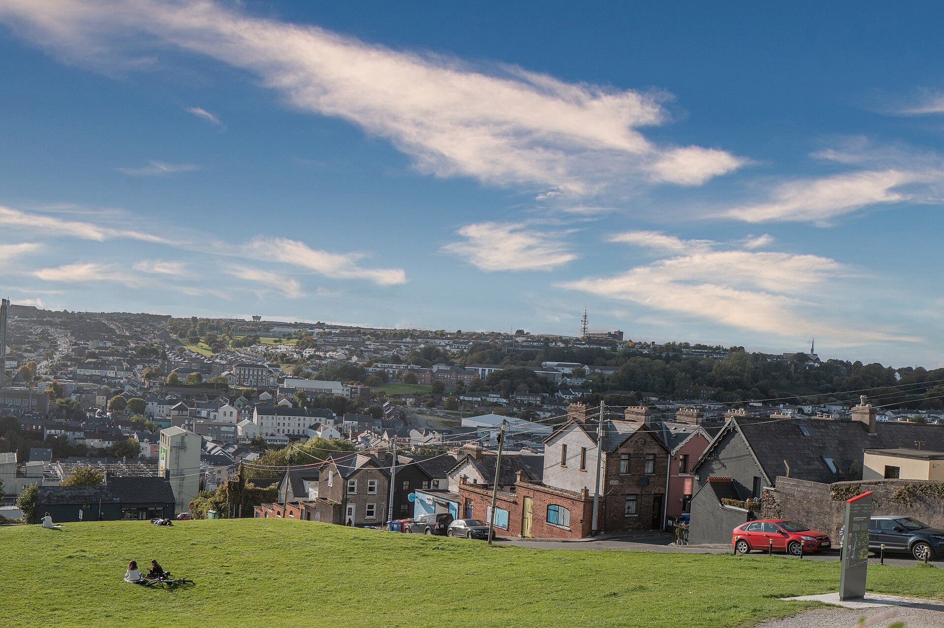 View over Cork City&rsquo;s rooftops and hillside streets from Bell&rsquo;s Field