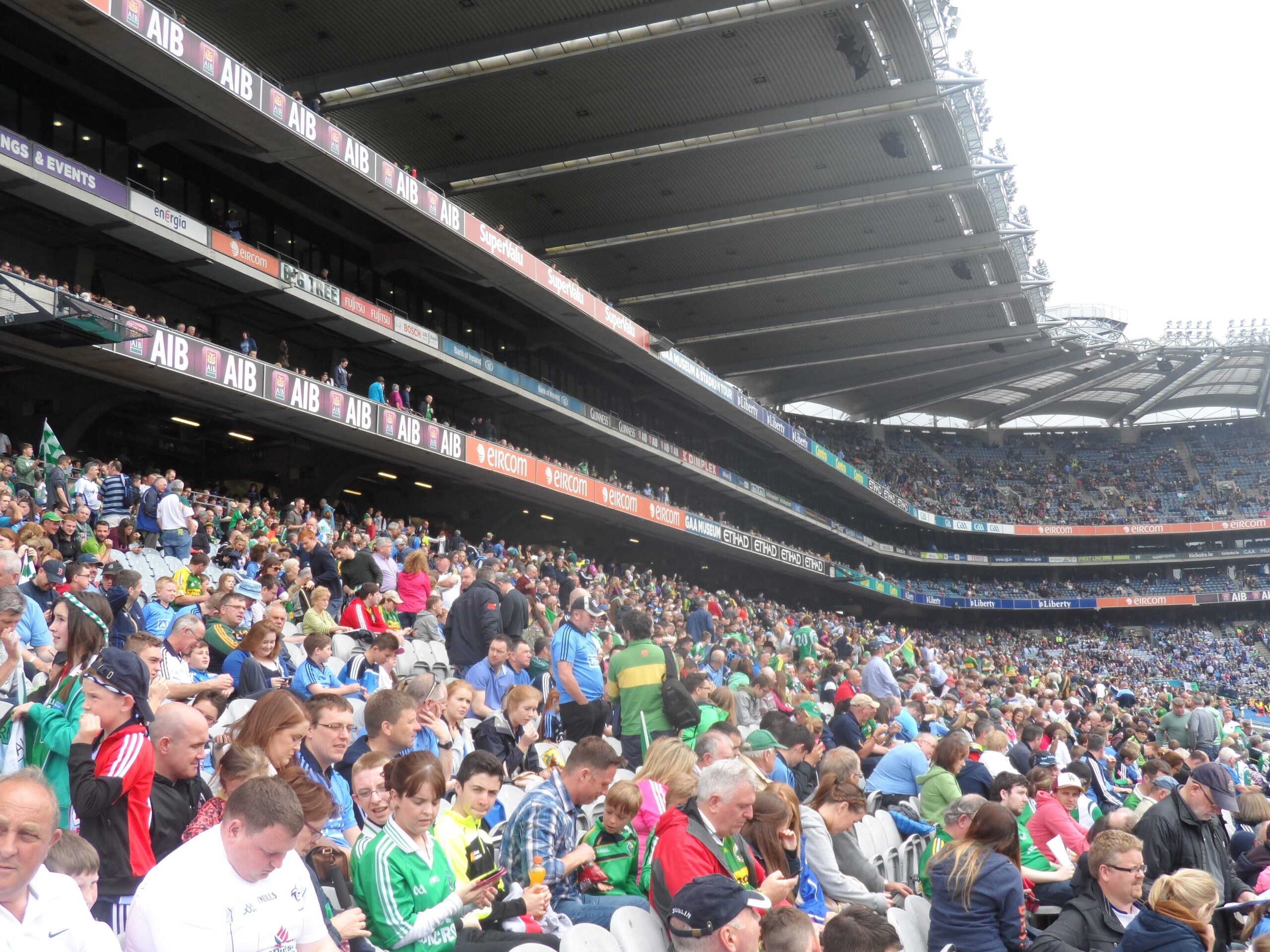 A packed crowd at Croke Park during a GAA match
