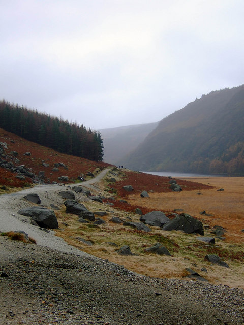 The Green Road (old Miners&rsquo; Road) beside Glendalough Upper Lake, Wicklow Mountains National Park