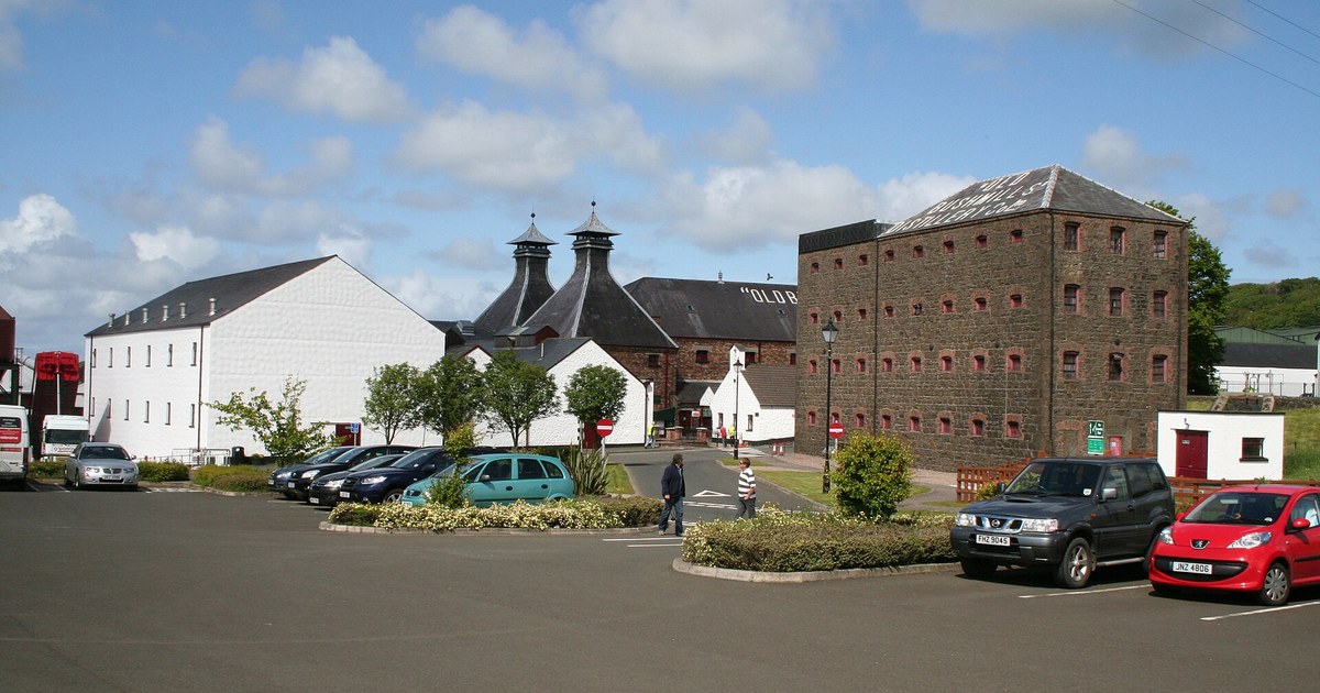 The Old Bushmills Distillery courtyard in Bushmills, County Antrim, host of the Salmon & Whiskey Festival