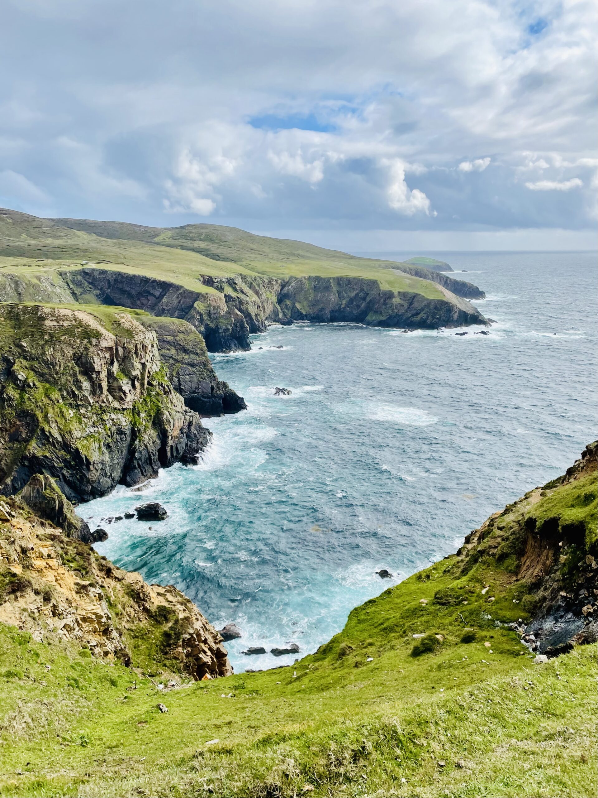 Sea cliffs on Arranmore Island, Donegal, with the Atlantic below