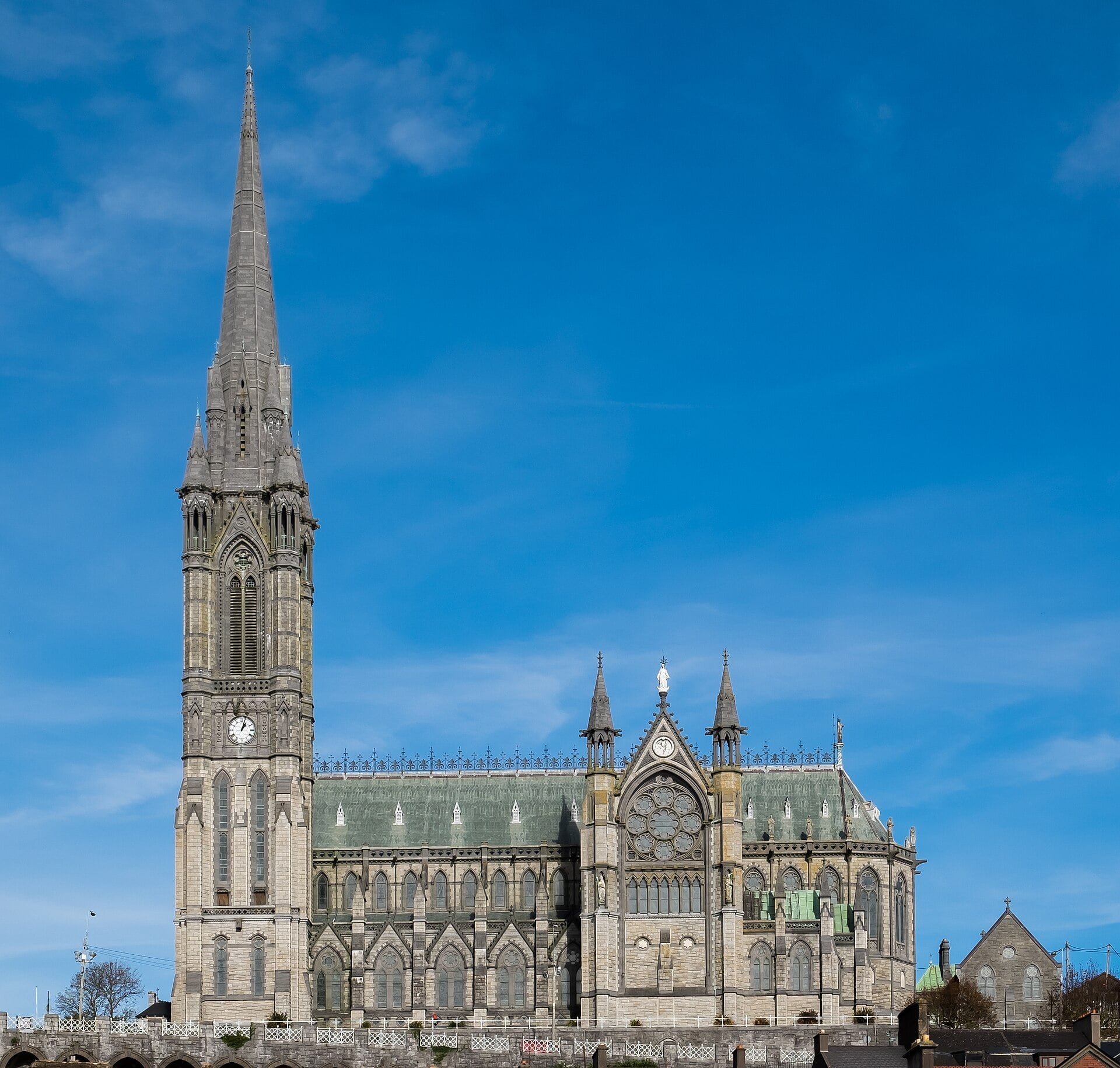 St Colman's Cathedral in Cobh, its 91-metre spire towering over the town