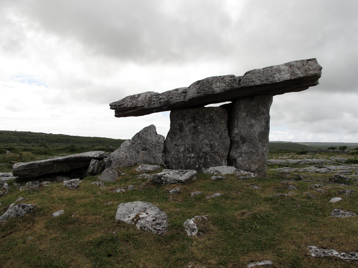 Poulnabrone Dolmen, a 5,000-year-old portal tomb on Burren limestone, County Clare