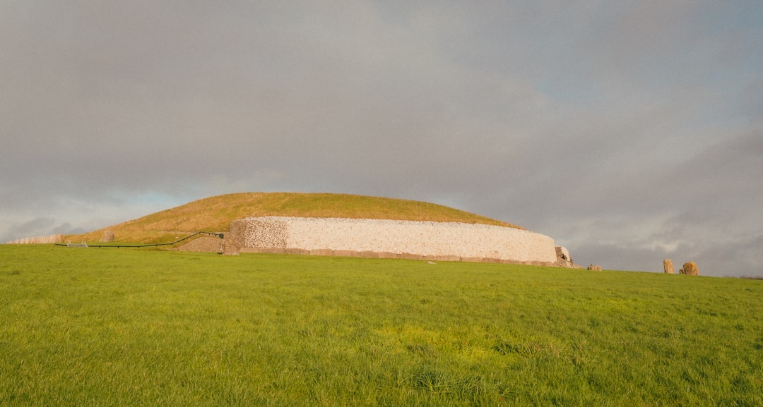 Newgrange's reconstructed white quartz and granite entrance facade
