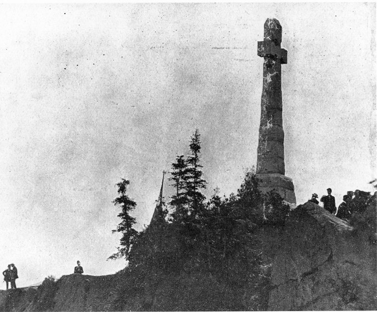 The Celtic Cross memorial at Grosse &Icirc;le, Quebec, erected in 1909 to commemorate Irish famine emigrants who died in quarantine