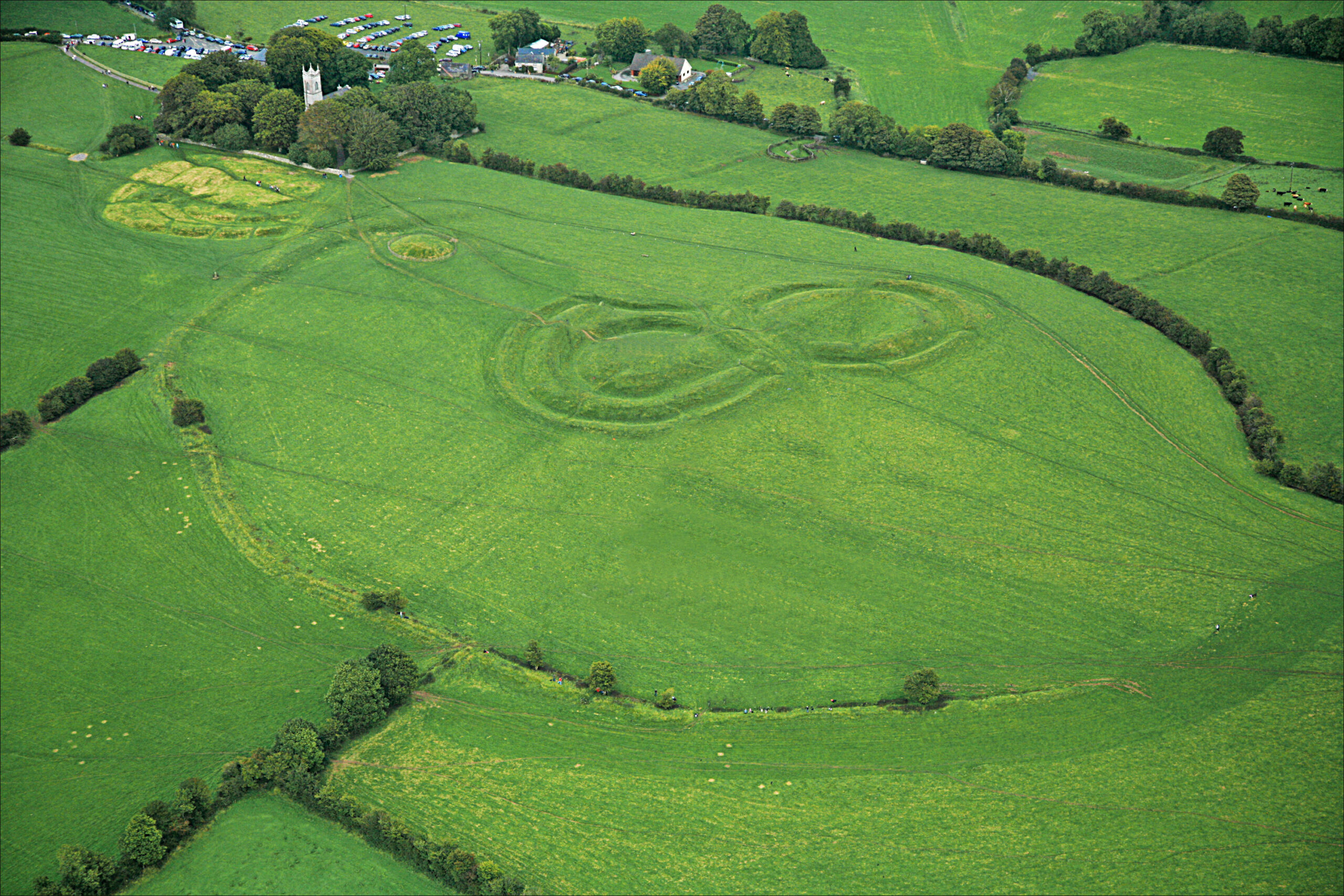 The Hill of Tara in County Meath, ancient seat of Ireland's High Kings and setting of the mythological invasions of Ireland