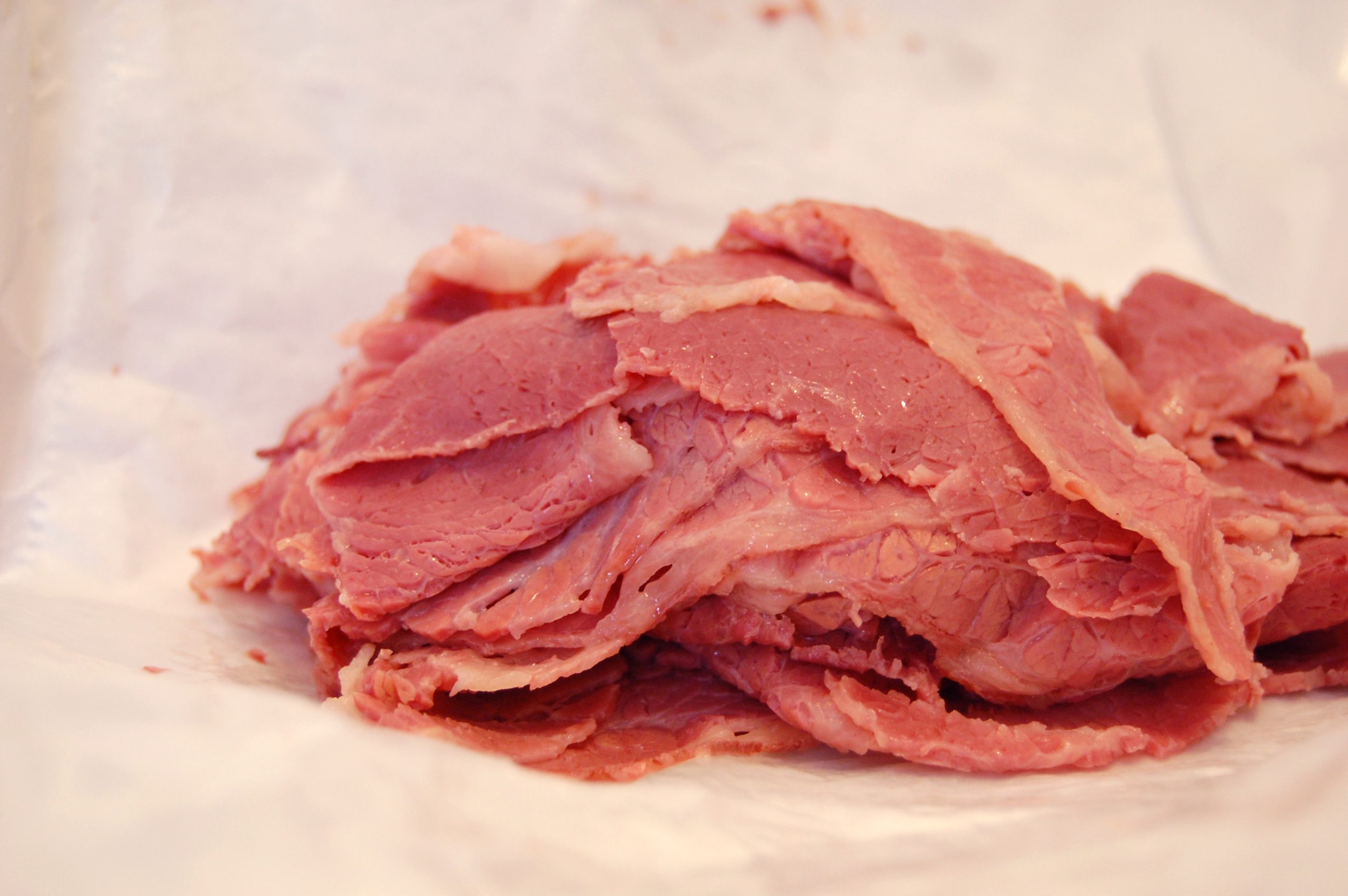 Thin slices of cured beef, similar in appearance to Cork's traditional Christmas spiced beef