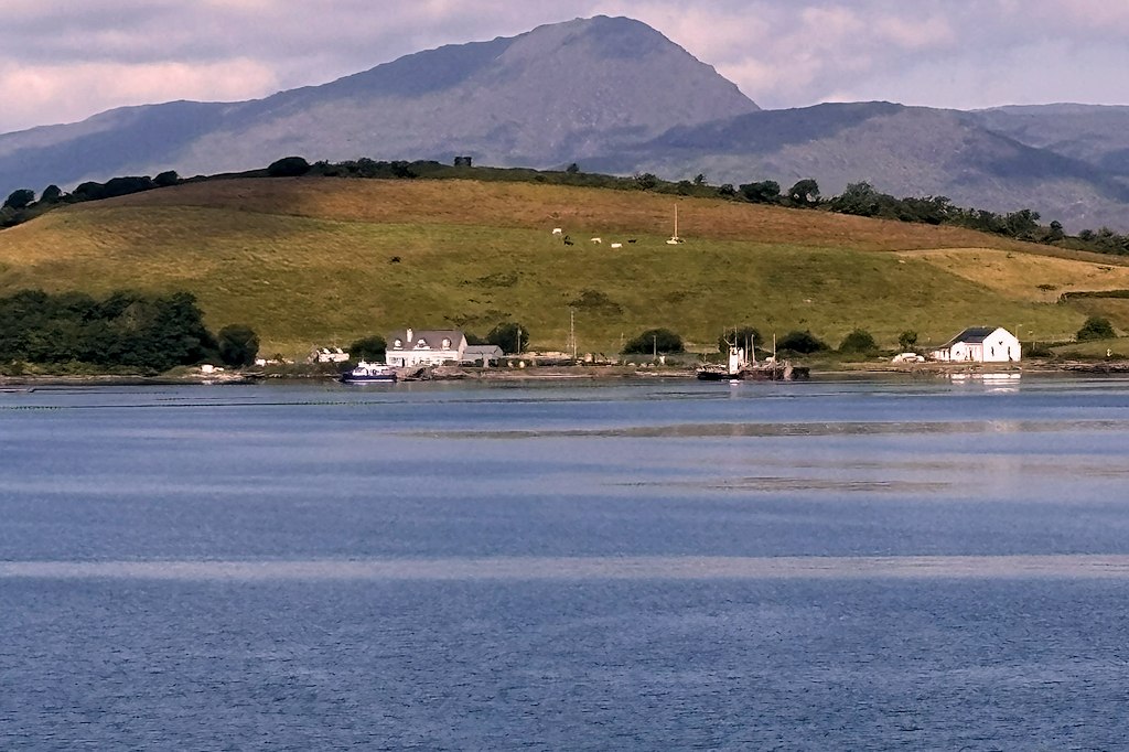 Bantry Bay in County Cork, looking across the water towards Whiddy Island, near Donemark (Dún na mBárc)