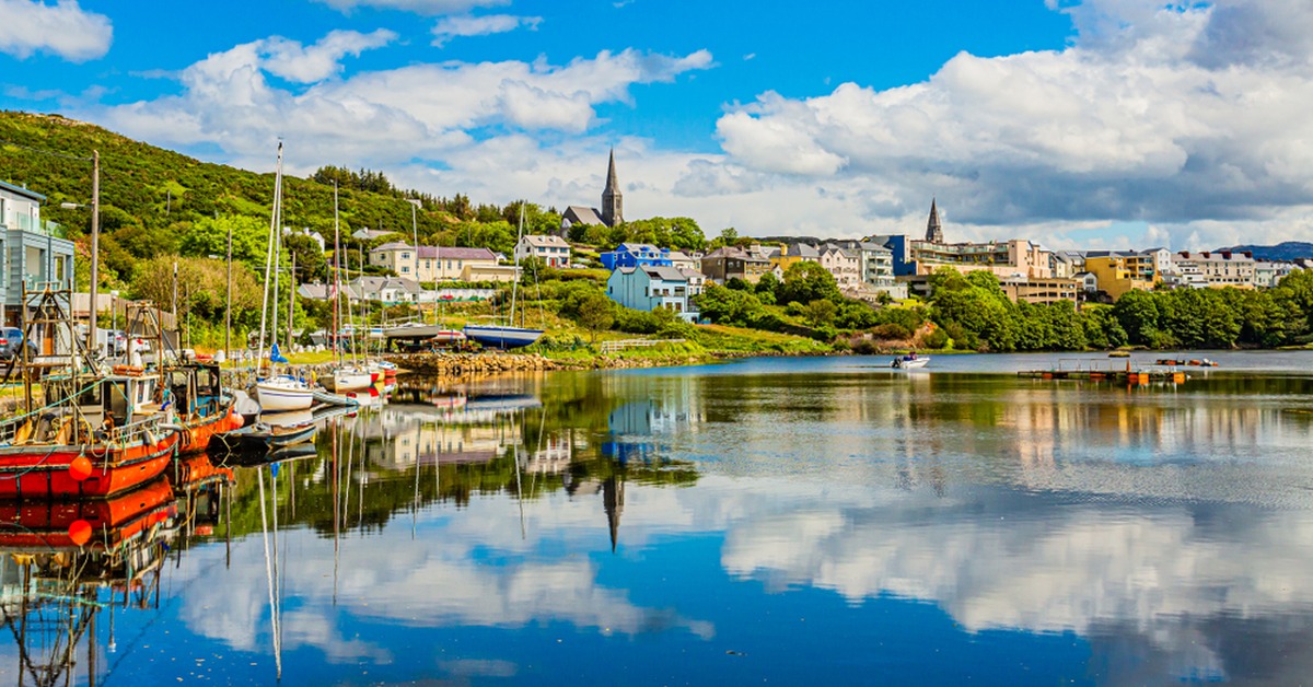 Boats in Clifden harbour, Connemara, County Galway