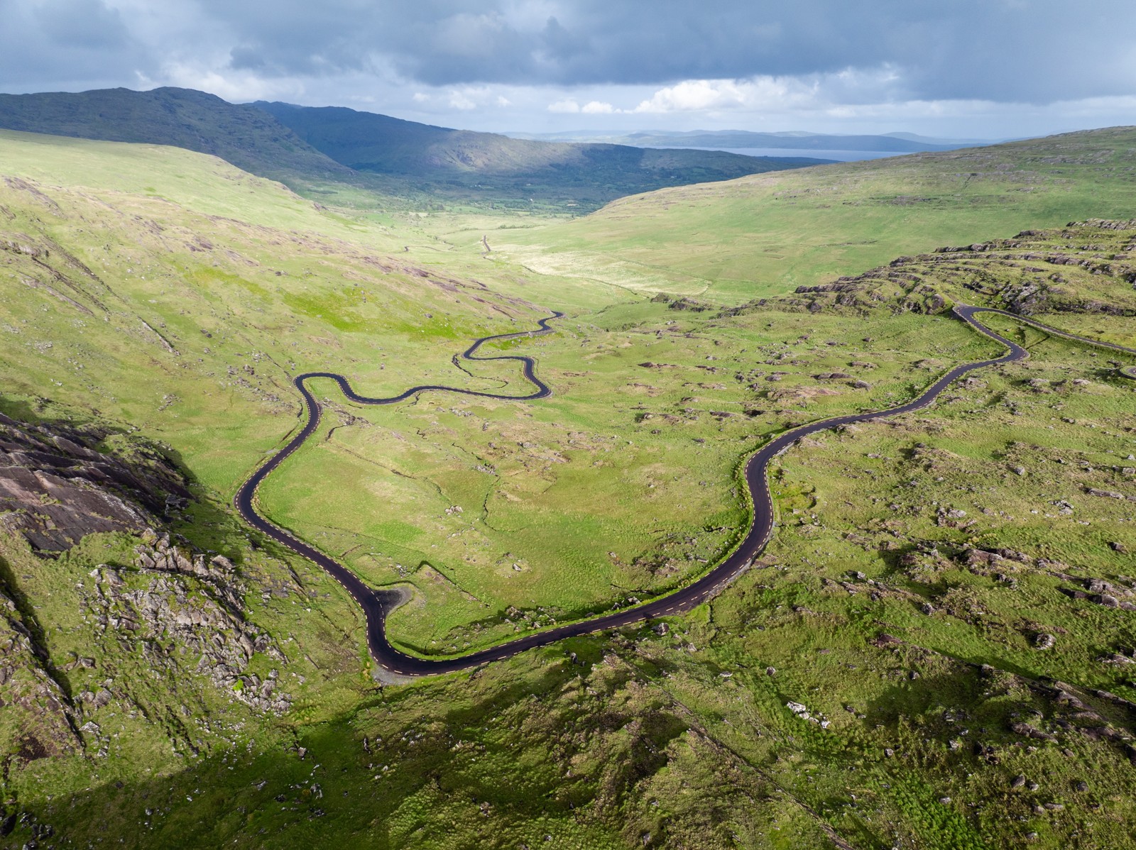 The winding road through Healy Pass on the Beara Peninsula, Ireland